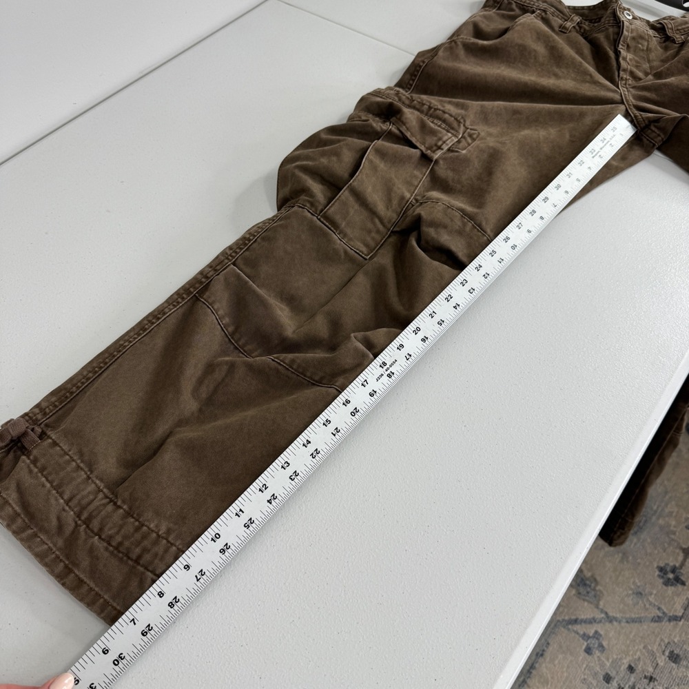 Sundance Cargo Pants Womens 6 Brown Cotton Utility Straight Leg Baggy Gorpcore - Picture 12 of 13